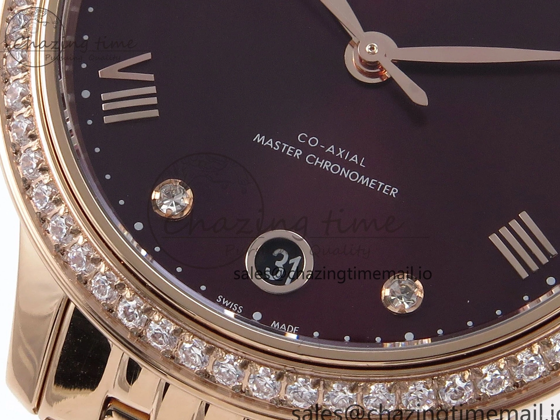0102 De Ville Prestige Ladies RG VSF 1:1 Best Edition Brown Diamonds Dial on RG Bracelet A Sophisticated 7681